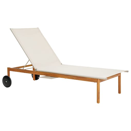 Leżak ogrodowy z aluminium składany Na taras balkon Wygodny regulowany beż