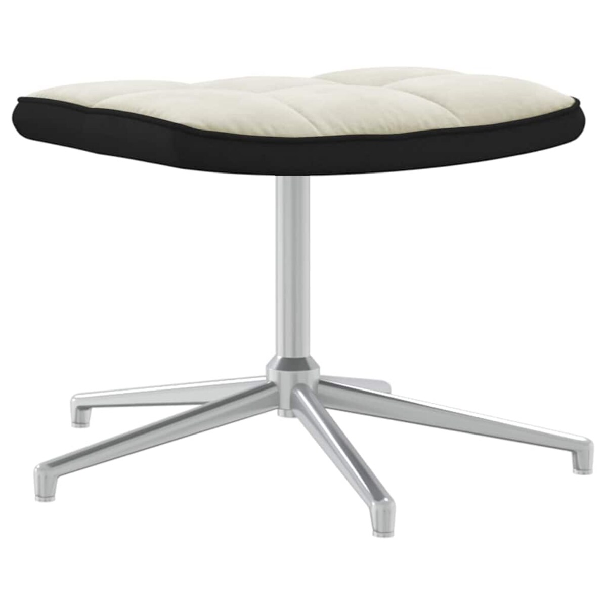 vidaXL Fotel z podnóżkiem, kremowy, aksamit i PVC