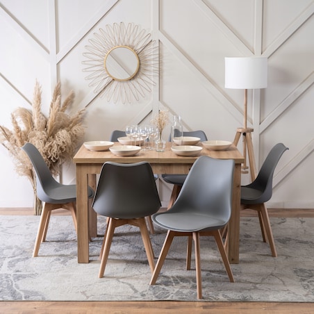 Krzesło Kuchenne Skandynawskie Szare Do Jadalni Kuchni Salonu Dąb SCANDI