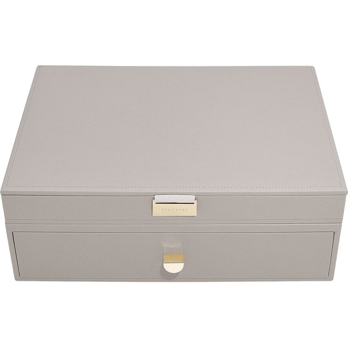 Szkatułka na biżuterię Stackers podwójna supersize jasnoróżowa z szufladą