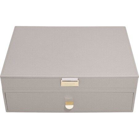 Szkatułka na biżuterię Stackers podwójna supersize jasnoróżowa z szufladą