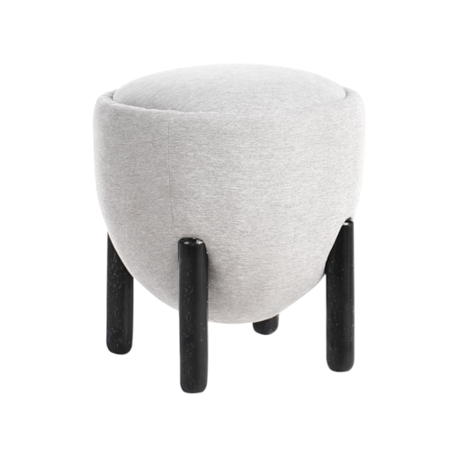 Puf ARCHIE Len syntetyczny Szary 47 cm 47 cm 48 cm