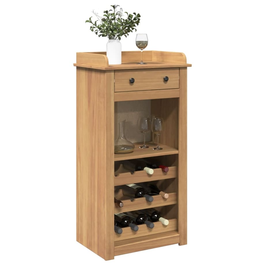 vidaXL Szafka na wino Panama, 57x40x111,5 cm, lite drewno sosnowe