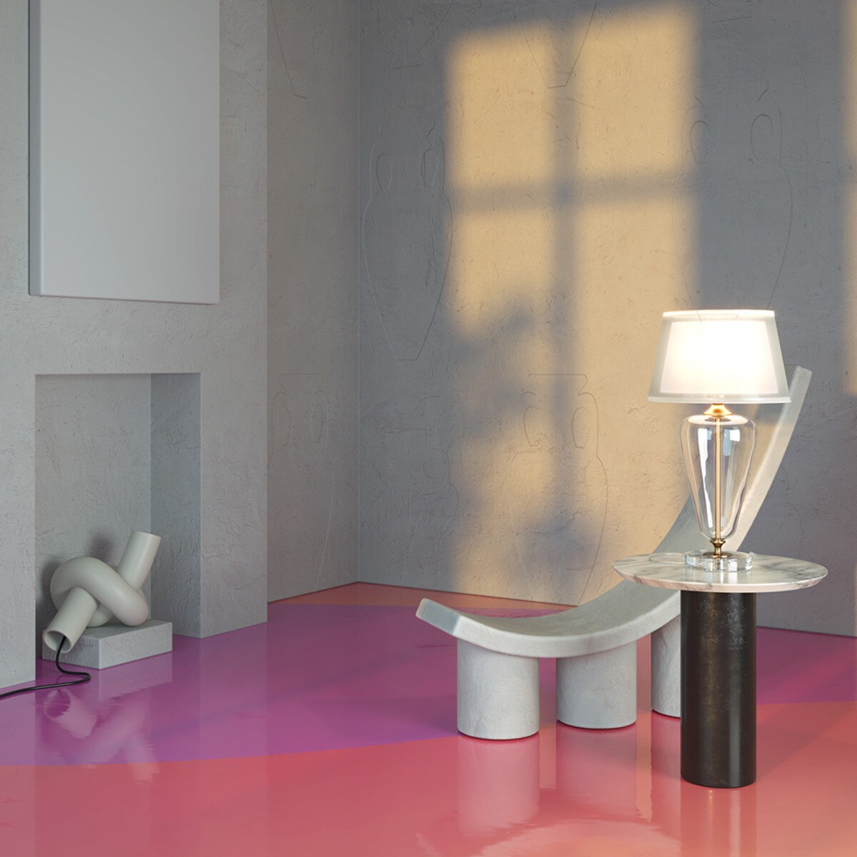 Lampka stołowa Verre Z005TL-01BS Maytoni szklana do salonu biała