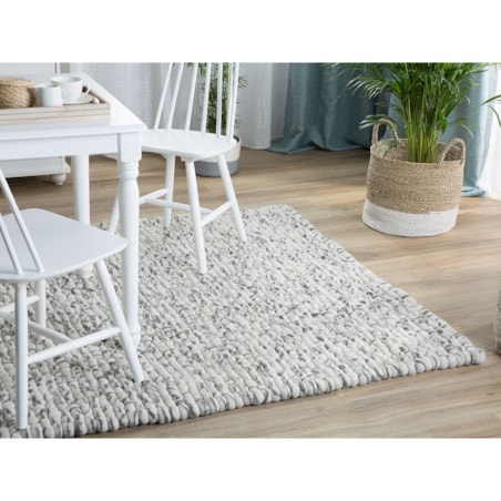 Dywan z filcowych kulek 160 x 230 cm jasnoszary AMDO