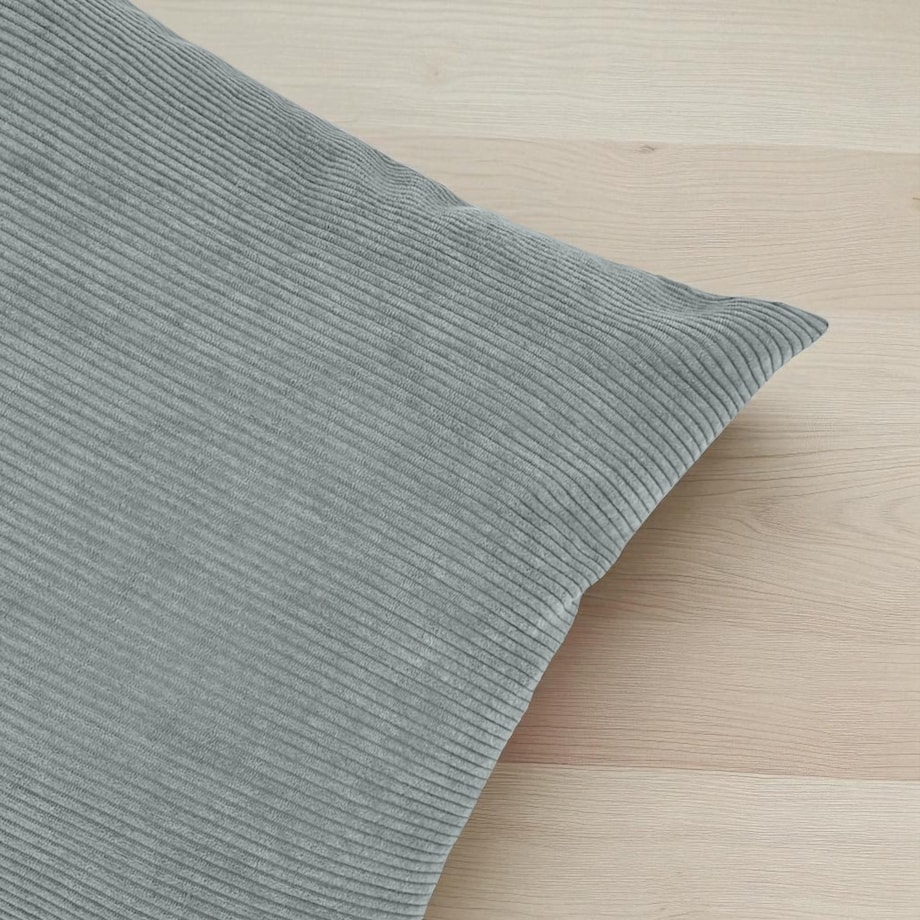 Szara sztruksowa poduszka dekoracyjna 50x50 Iga - duża