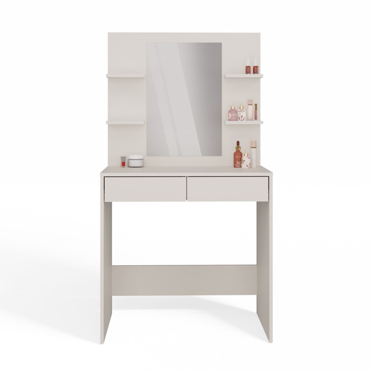 Toaletka Kosmetyczna z Lustrem Do Makijażu MARINA 4P + Biurko 2S Kaszmir