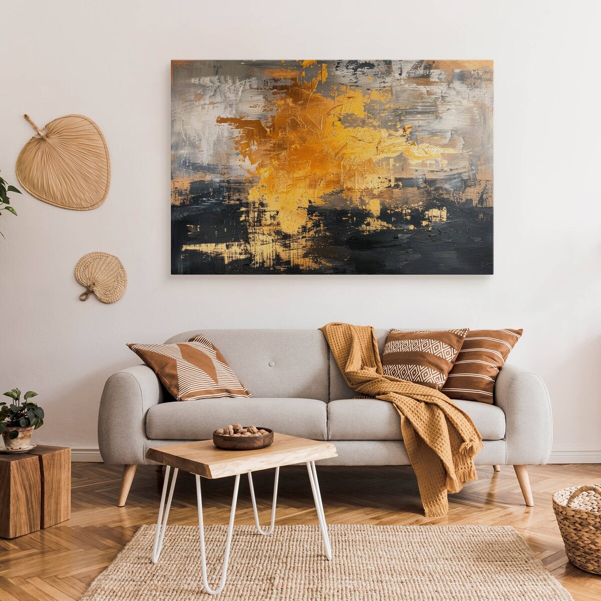 Obraz Ścienny Do Salonu Biura Złoty Wzór Abstrakcja Styl Glamour 70x50cm