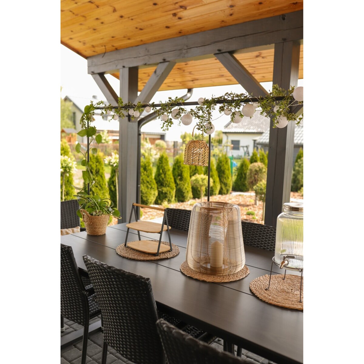 LAMPION ZŁOTY latarnia Boucle 32x35 cm Z METALOWYCH DRUCIKÓW