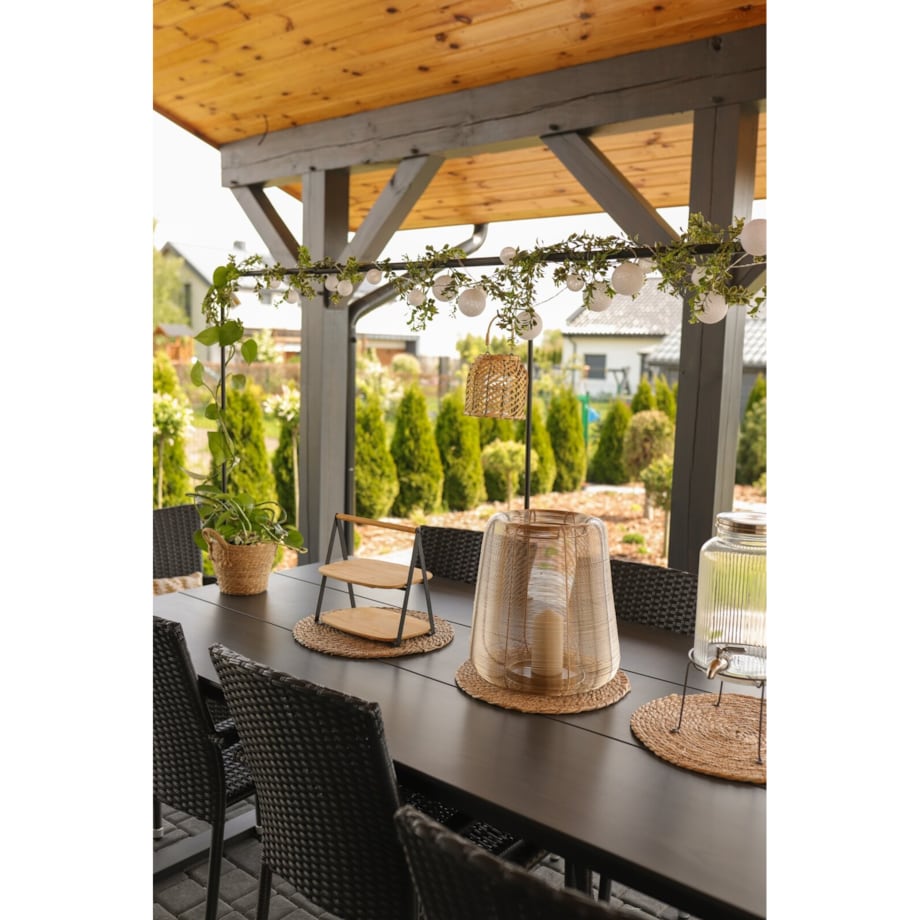 LAMPION ZŁOTY latarnia Boucle 32x35 cm Z METALOWYCH DRUCIKÓW