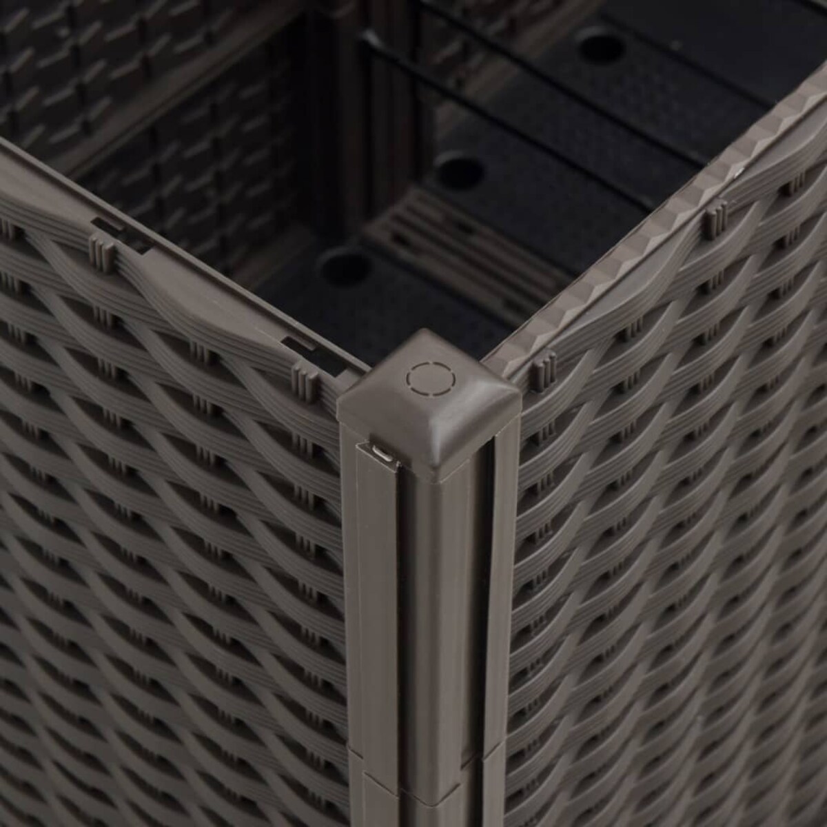 vidaXL Donica ogrodowa z kratką, brązowa, 160x40x140 cm, PP