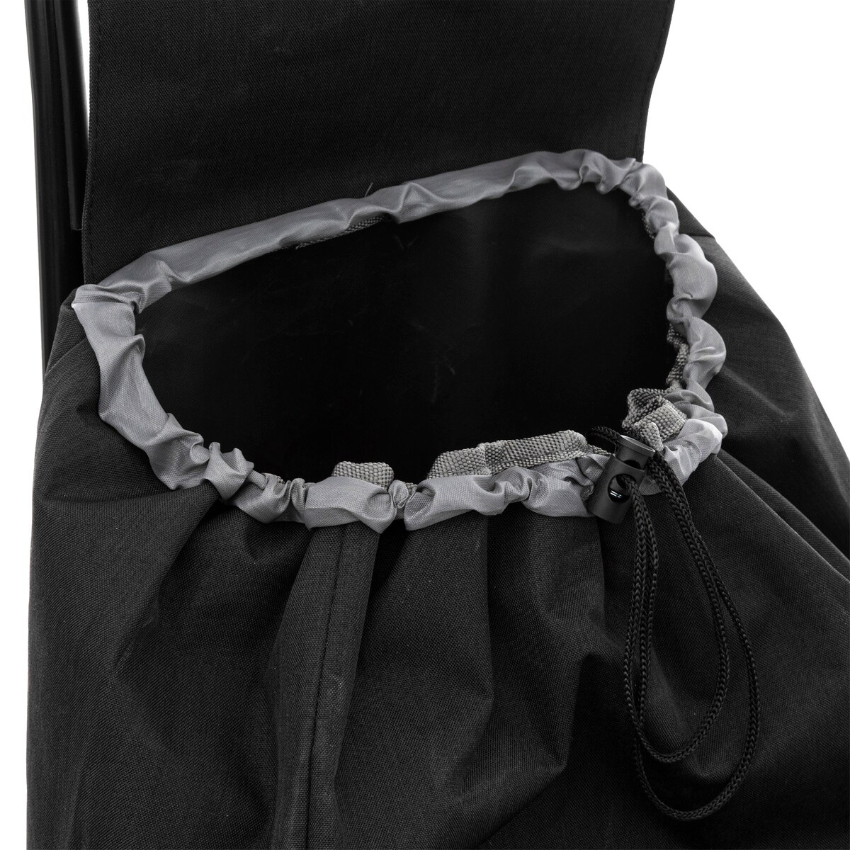 Wózek zakupowy na kółkach z pojemną komorą i kieszonkami