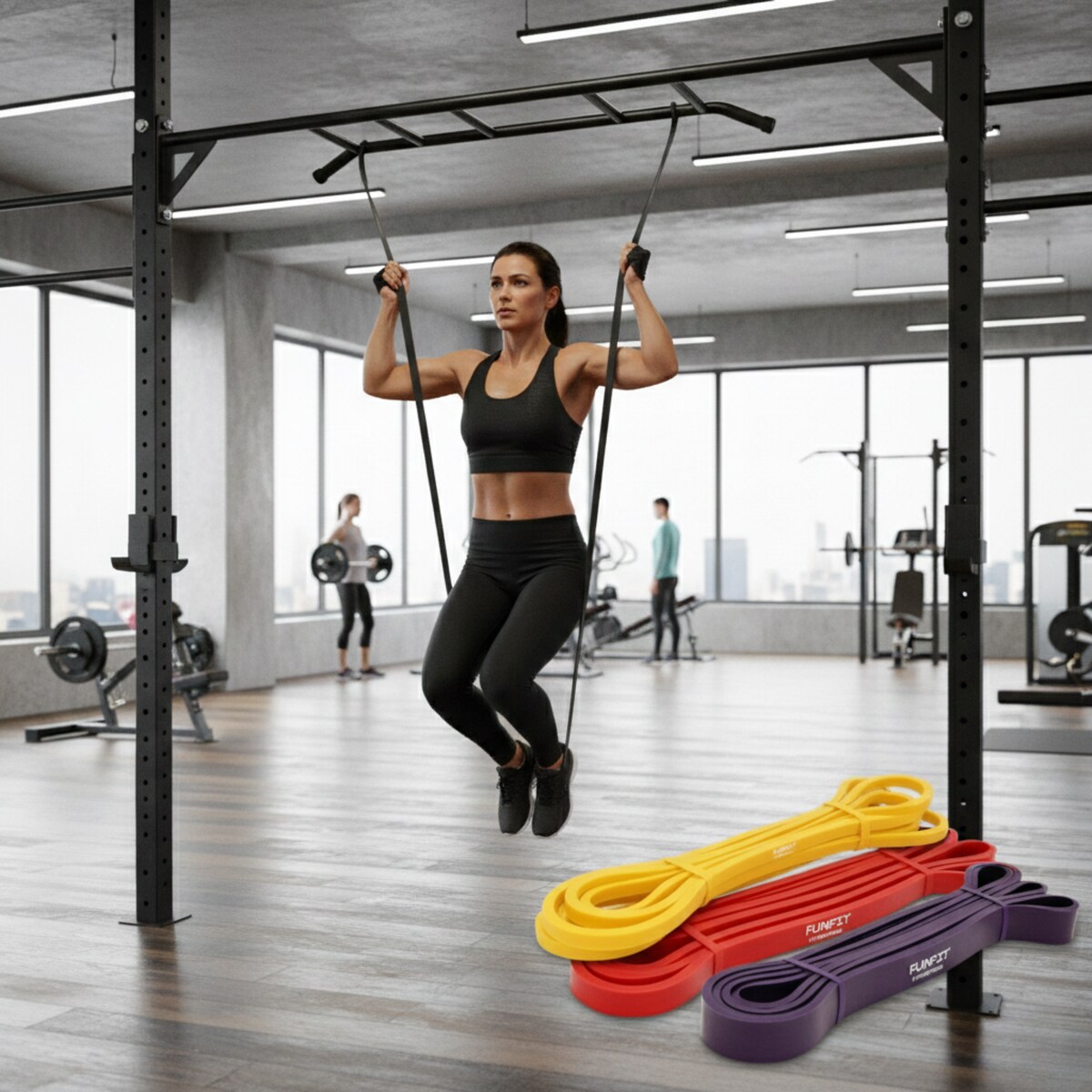 Zestaw gum do ćwiczeń FUNFIT HOME&OFFICE 4 taśmy oporowe