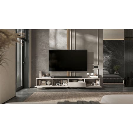 Szafka RTV Loft Stojąca / Wisząca Kaszmir MAT Komoda RTV Szuflada 240 cm