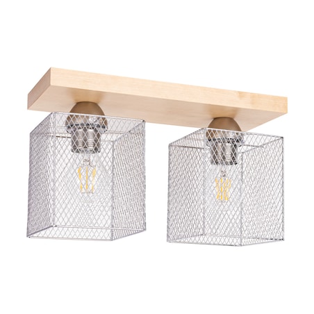 Drewniana Lampa Sufitowa BRITOP Lighting Norman 2xE27 Max.25W Naturalna Brzoza FSC z Akcentem Chromu, Polski Producent 1 szt.