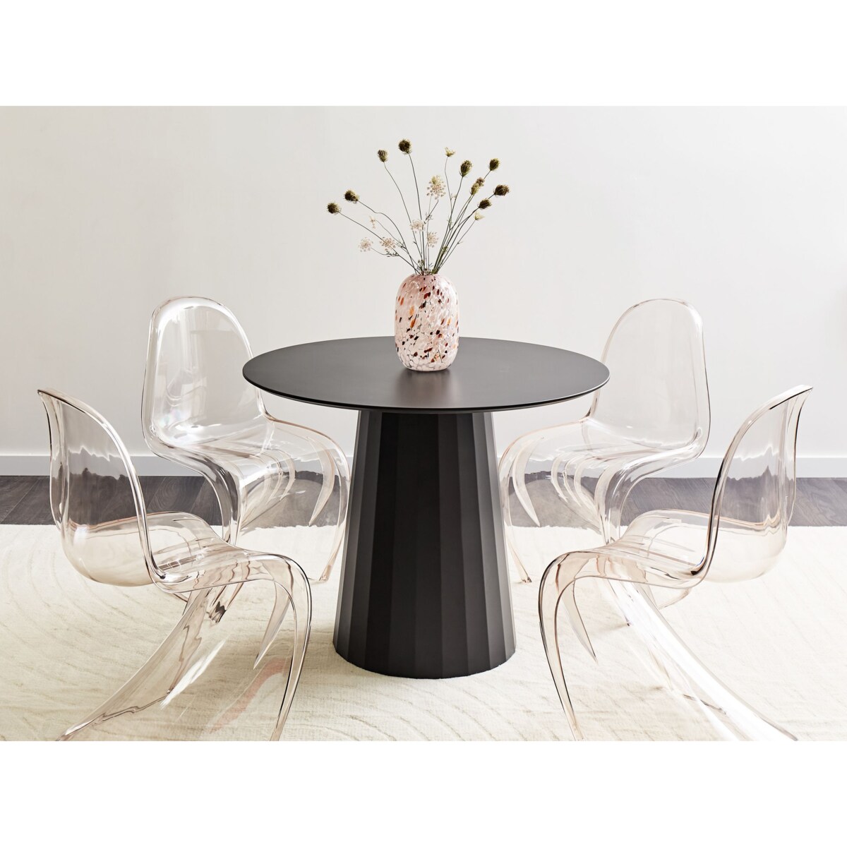 Stół do jadalni okrągły 100 cm czarny PLATO