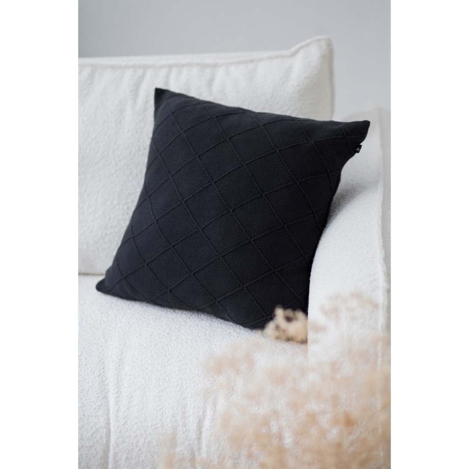 Poszewka romby kwadratowa grafitowa, , La Manta