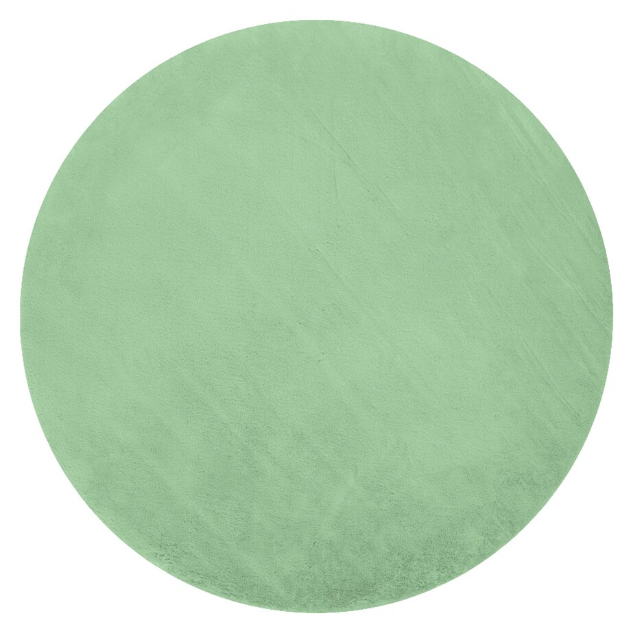 Dywan BUNNY koło zielony IMITACJA FUTRA koło 140 cm