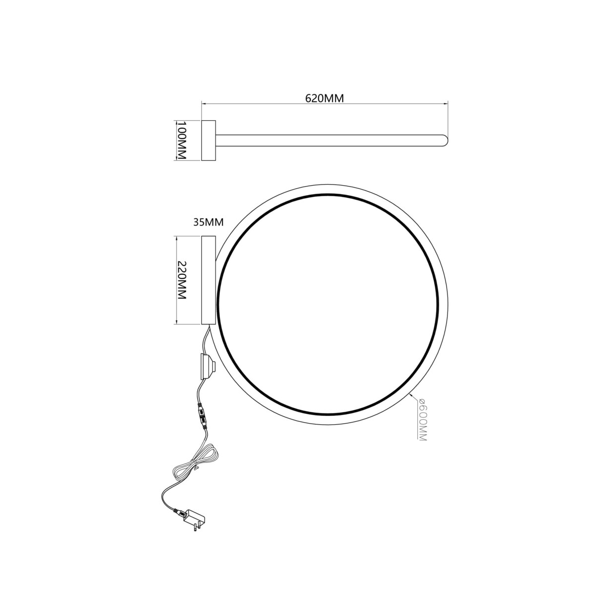 LAMPA WISZĄCA MARENTA M CZARNA