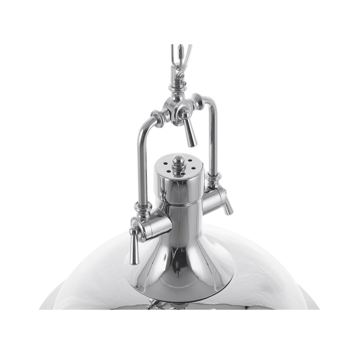 Lampa wisząca metalowa srebrna EBRON