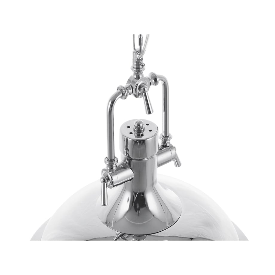 Lampa wisząca metalowa srebrna EBRON