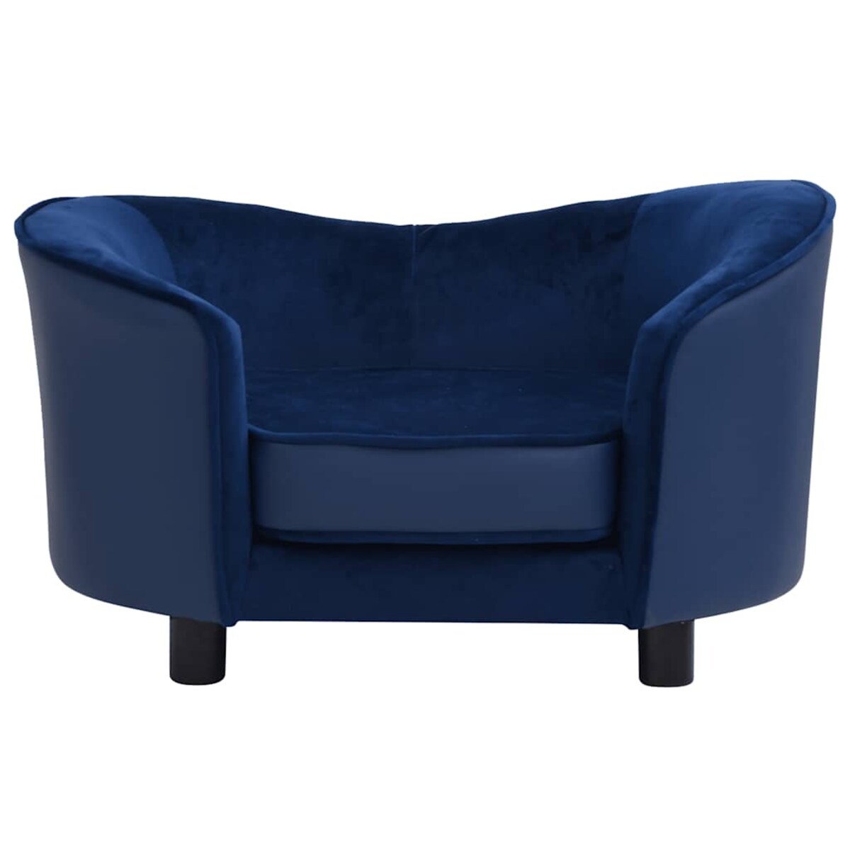 vidaXL Sofa dla psa, niebieska, 69x49x40 cm, plusz i sztuczna skóra