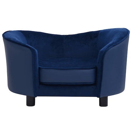 vidaXL Sofa dla psa, niebieska, 69x49x40 cm, plusz i sztuczna skóra
