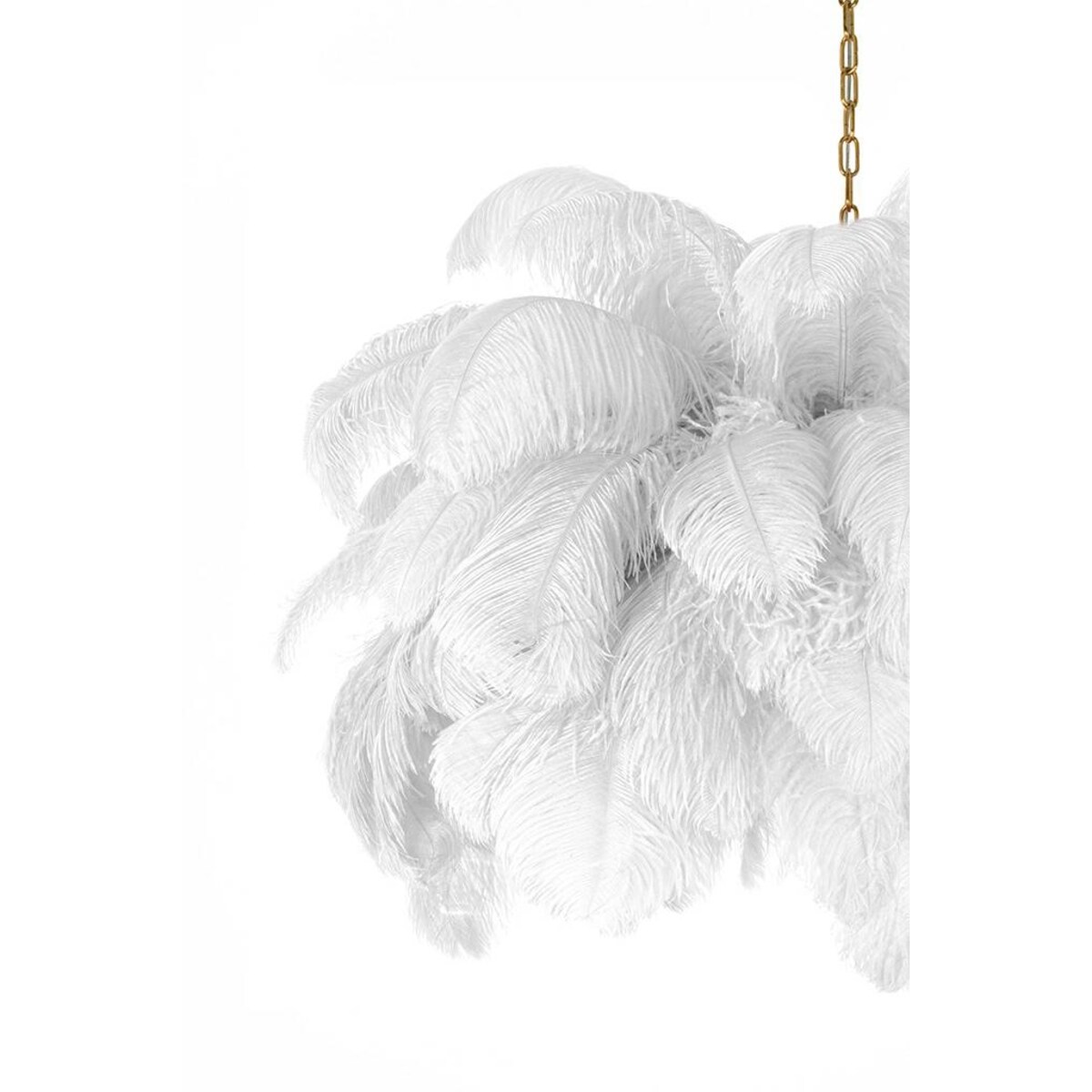 Lampa wisząca Tiffany JD0019.WHITE strusie pióra białe złote