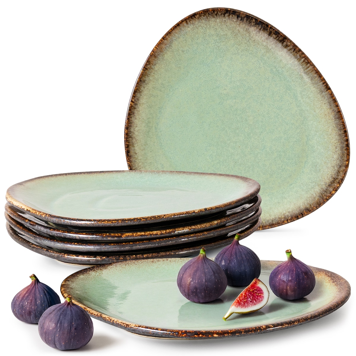 Konsimo PRIMA Talerz deserowy 6 szt., szałwiowy