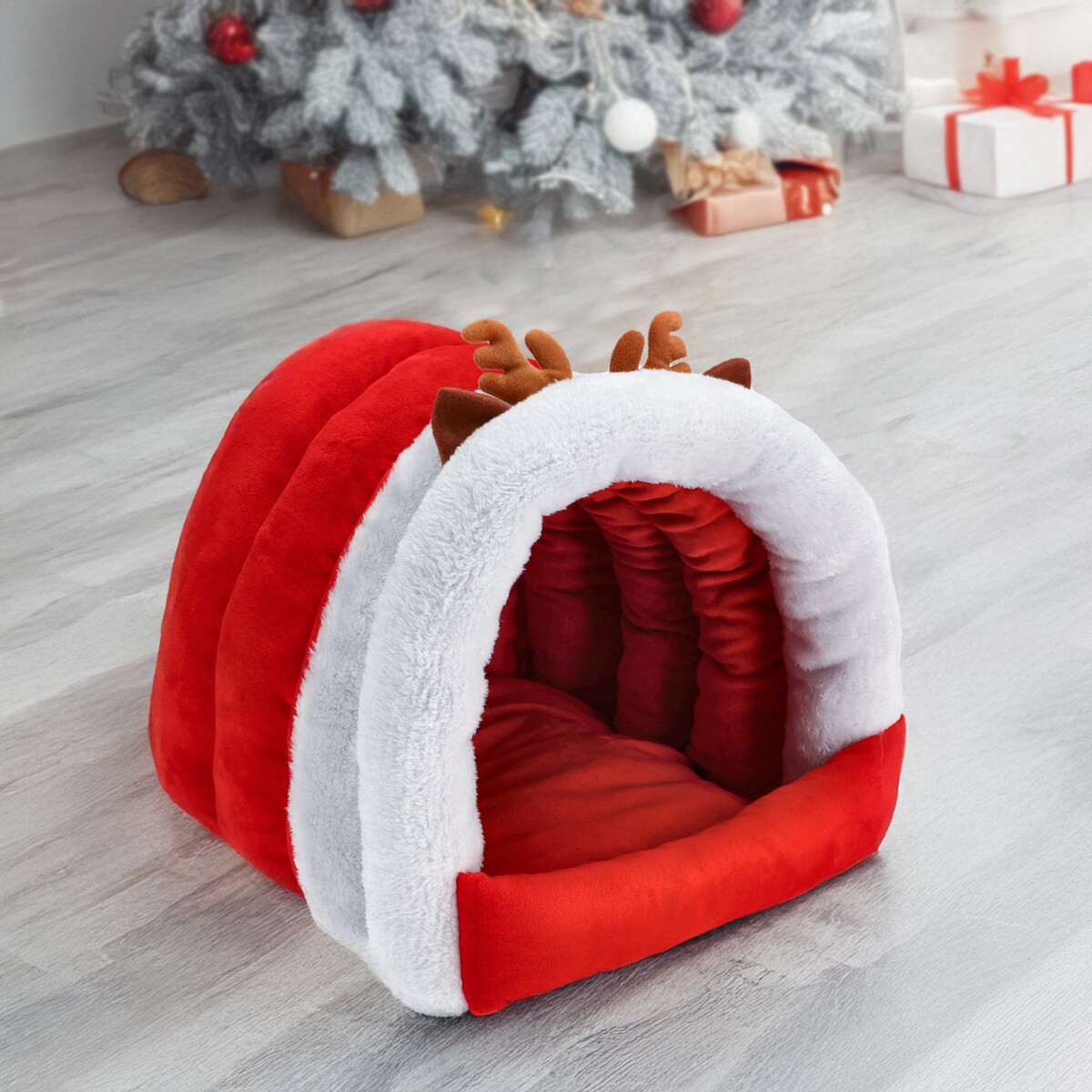 Legowisko Świąteczne Dla Zwierząt Kot Pies Poduszka Miękie Mikołaj 40X40