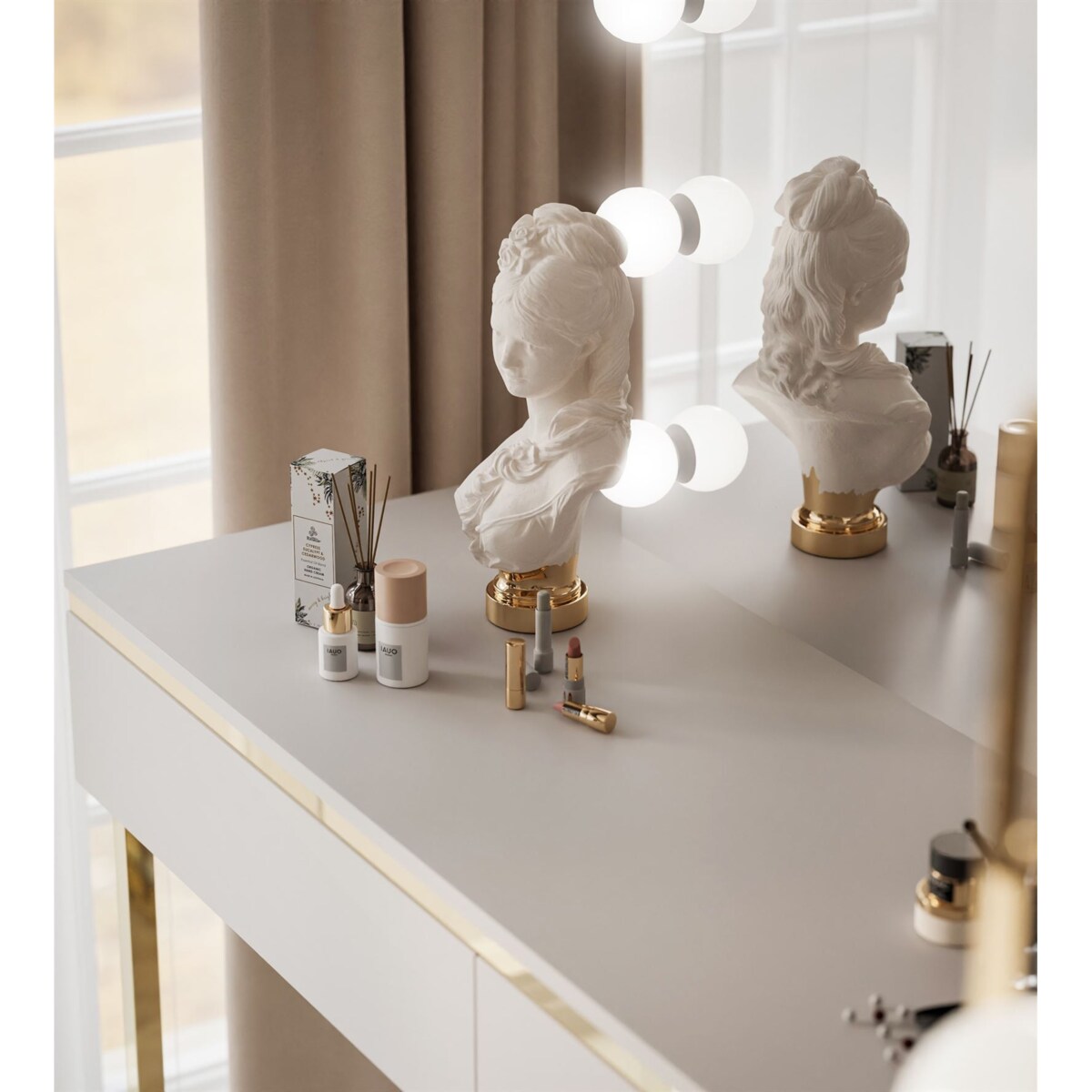 Toaletka AURORA GOLD ELITE z lustrem kaszmir