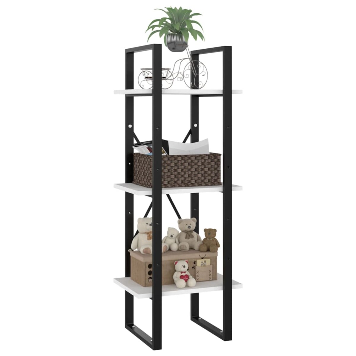 vidaXL Regał na książki, biały, 40x30x105 cm, materiał drewnopochodny