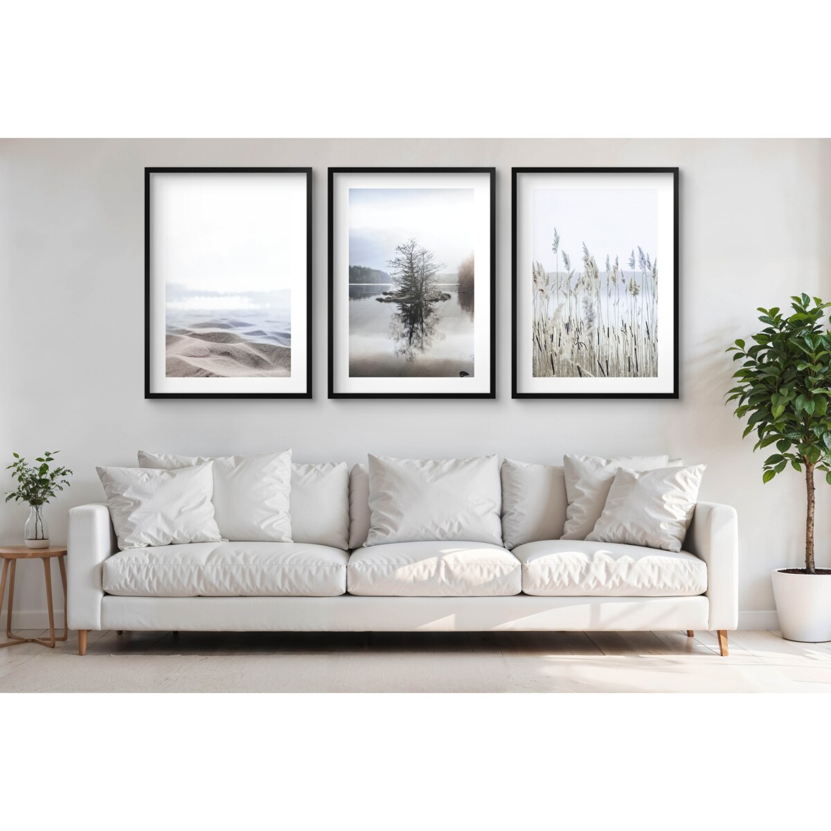 Zestaw Trzech Plakatów Obrazów na ścianę Ozdoba ścienna do salonu Trawy