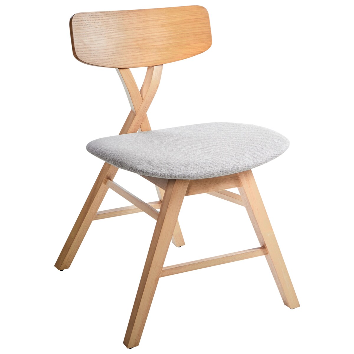 Zestaw 2 krzeseł do jadalni LELAND Drewno Jasny brąz/ szary