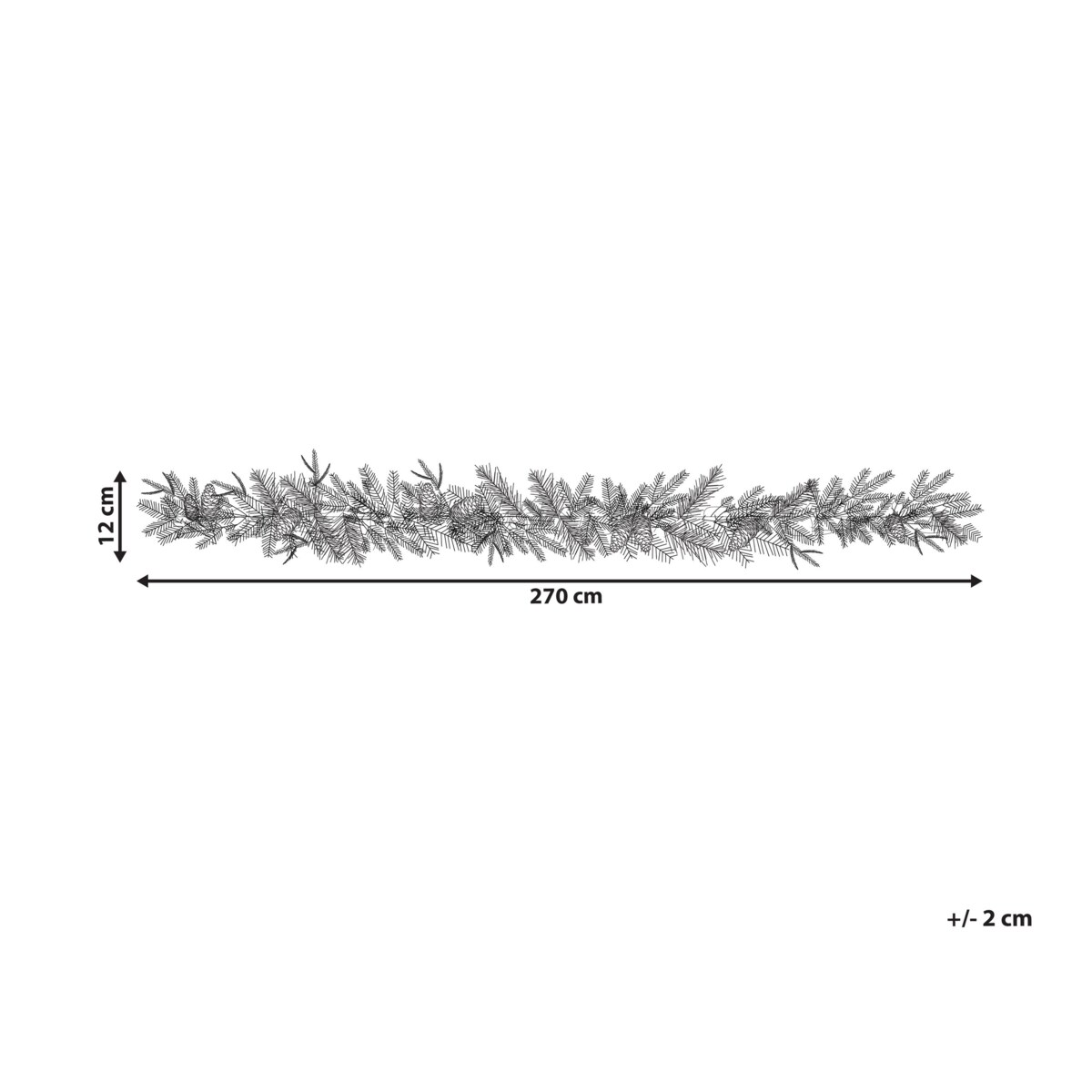 Świąteczna girlanda ze światełkami 270 cm zielona KAMERUN
