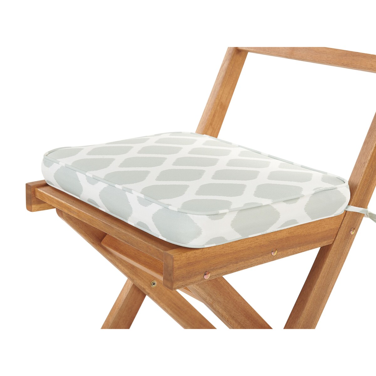 Zestaw mebli balkonowych drewniany jasny z poduszkami miętowymi FIJI