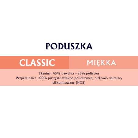 Poduszka 40x45 CLASSIC MIĘKKA kremowa