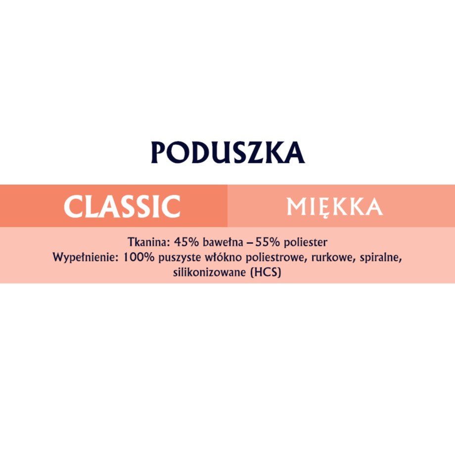 Poduszka 40x45 CLASSIC MIĘKKA kremowa