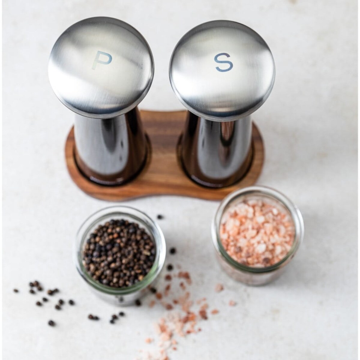 Zestaw młynków ręcznych do pieprzu soli przypraw Solniczka młynek czarny KLAUSBERG