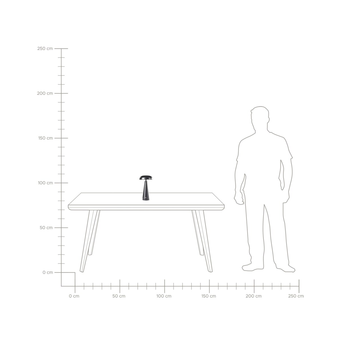 Bezprzewodowa lampa stołowa LED BOCONO Z czujnikiem ruchu Metal Czarny