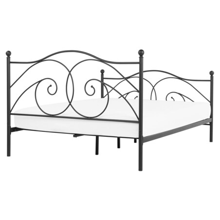 Łóżko metalowe 160 x 200 cm czarne DINARD