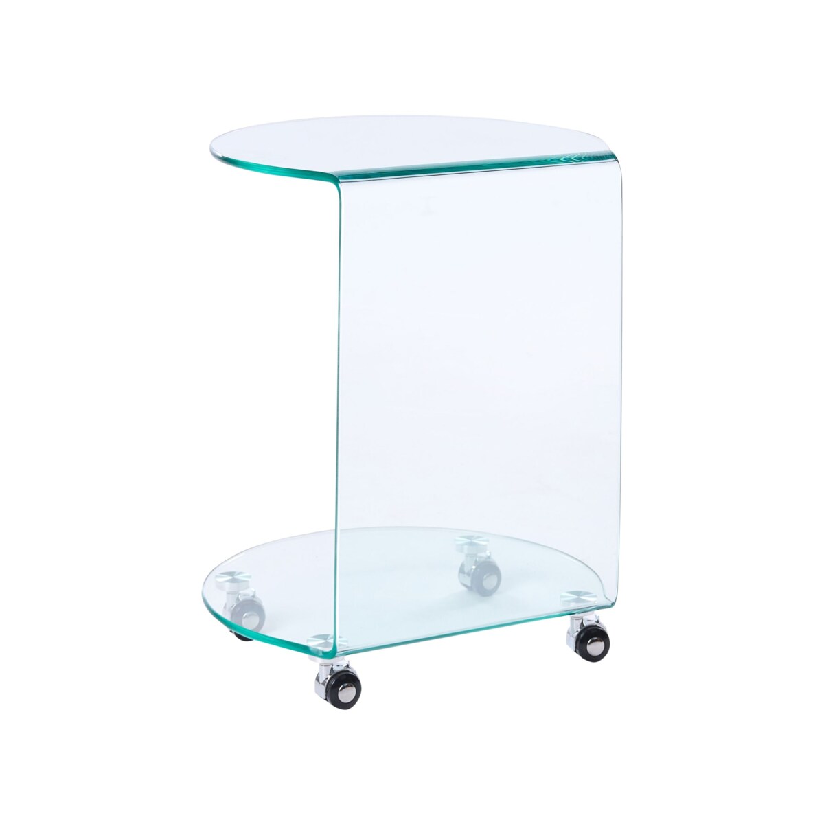 Stolik pomocniczy MINTO Szkło hartowane Przezroczysty Z kółkami
