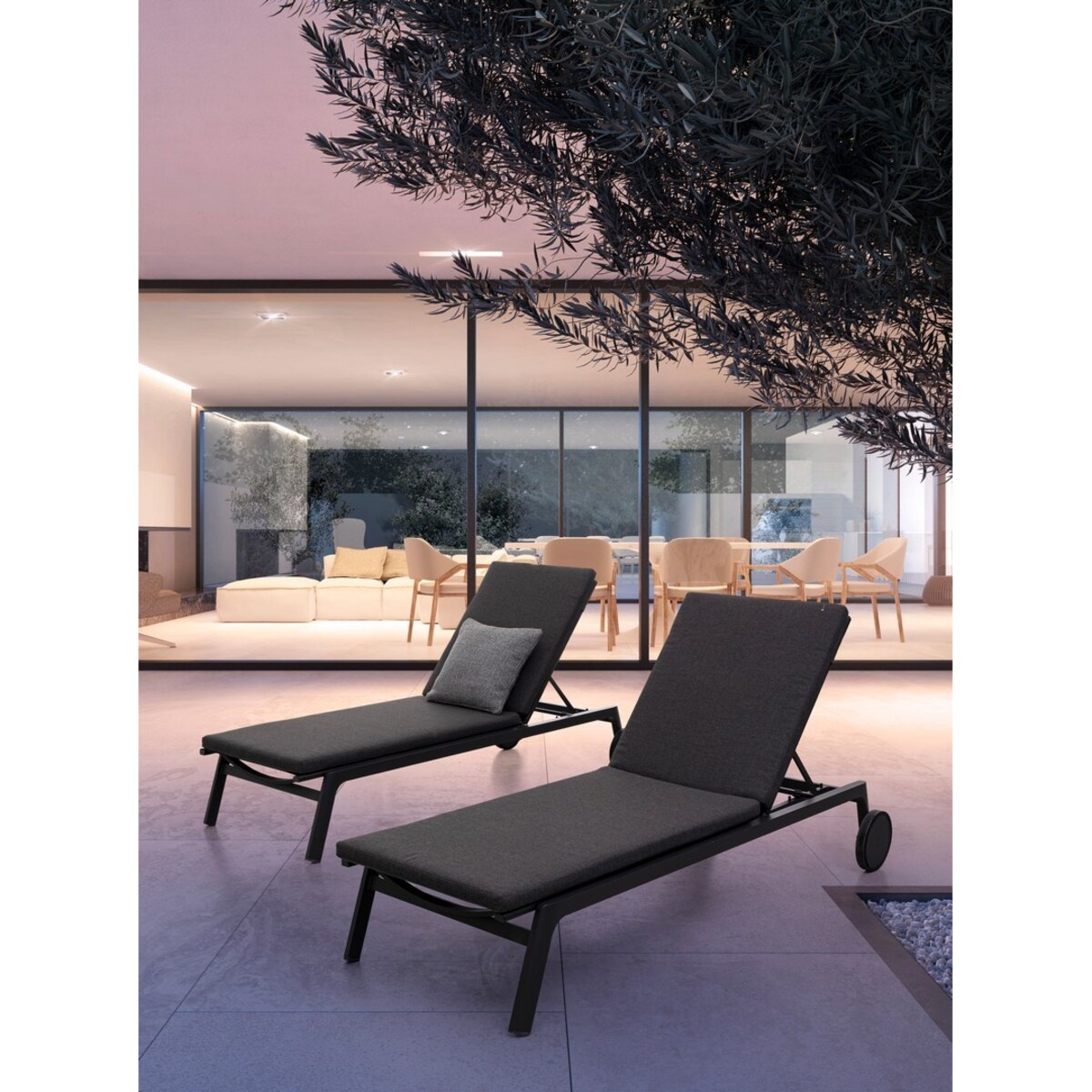 BIZZOTTO leżak ogrodowy JALISCO ciemny szary