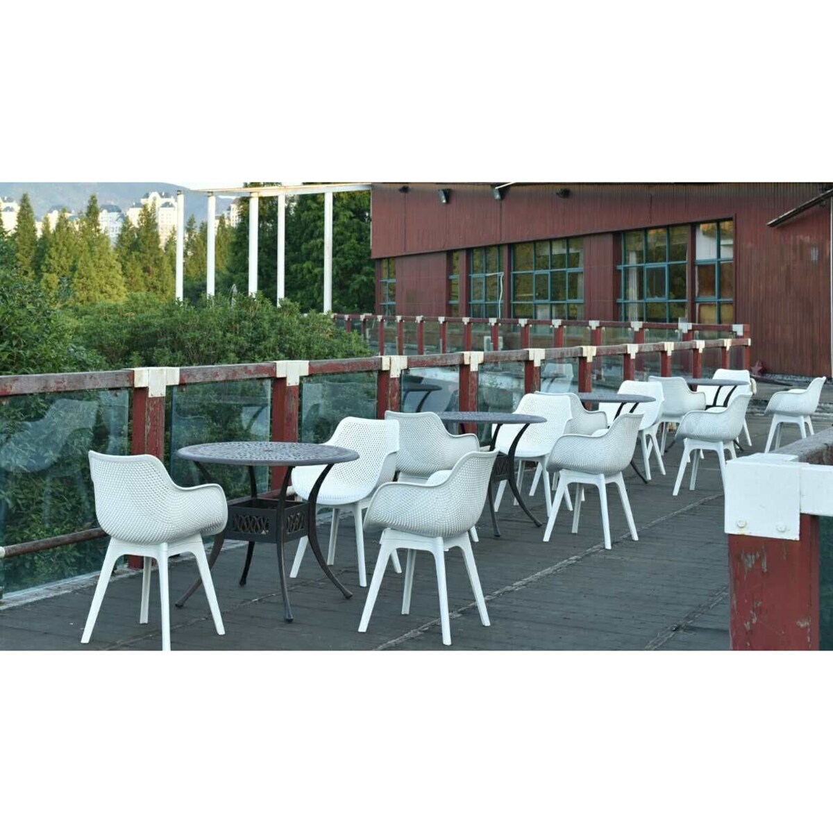 Krzesło ogrodowe LANDI KH010100213 z oparciem białe