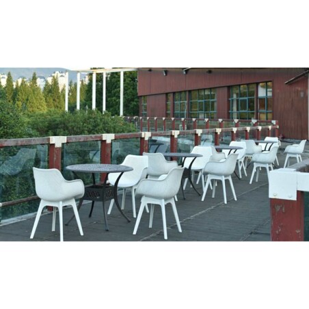 Krzesło ogrodowe LANDI KH010100213 z oparciem białe