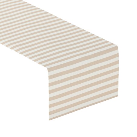 Bieżnik prostokątny 40x130 beżowo-białe pasy (1,5cm)