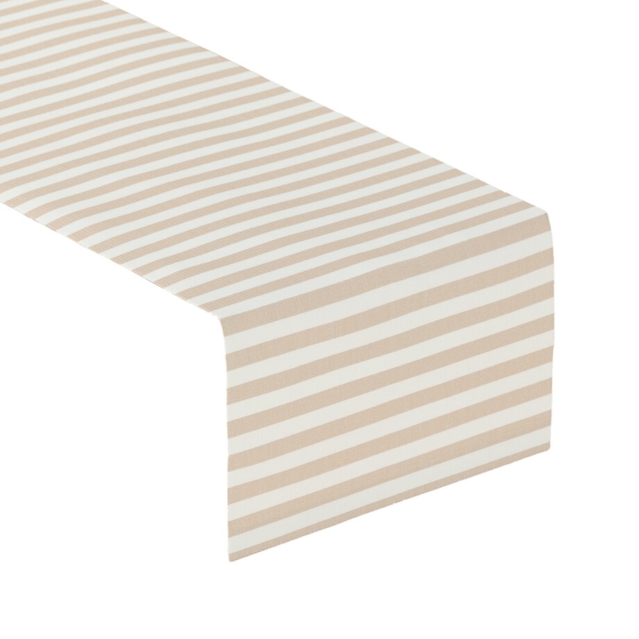 Bieżnik prostokątny 40x130 beżowo-białe pasy (1,5cm)