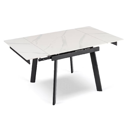 Stół ceramiczny rozkładany do jadalni biały 90-150 cm LARES