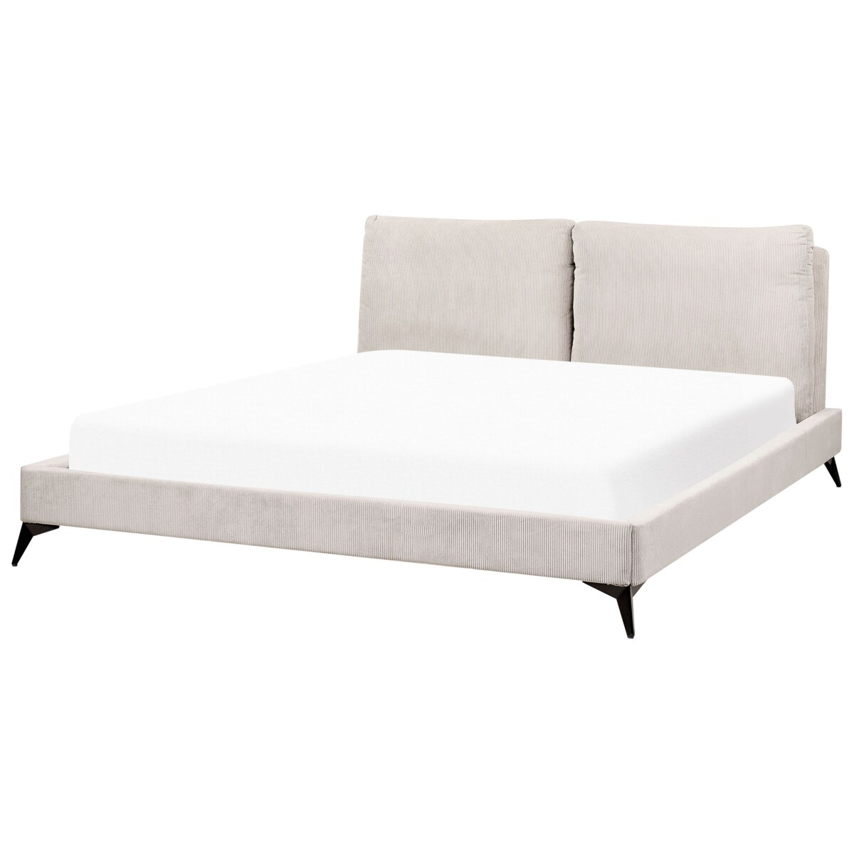 Łóżko sztruksowe 180 x 200 cm jasnobeżowe MELLE