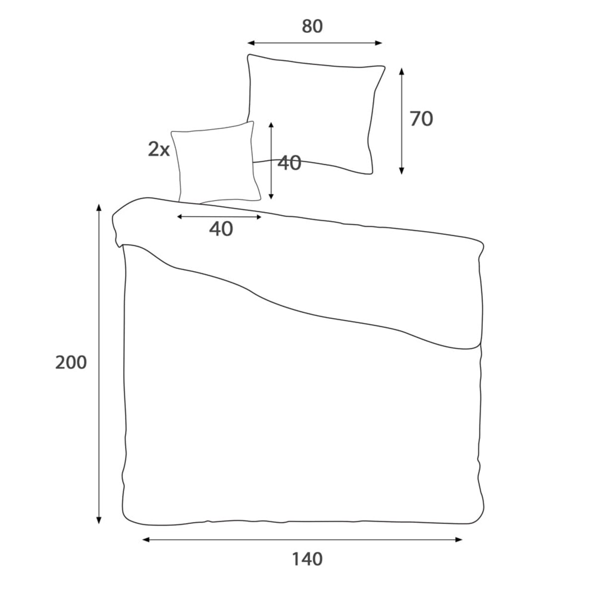 Pościel bambusowa satyna bawełniana 140x200 Bamboo paski, czarna